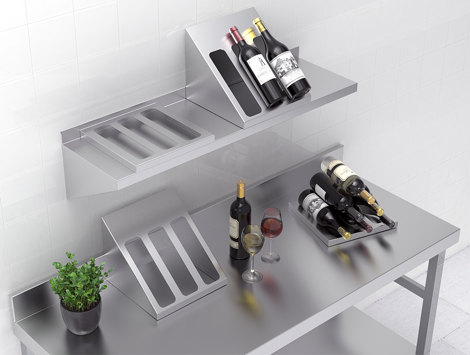 Countertop rack for wine bottles