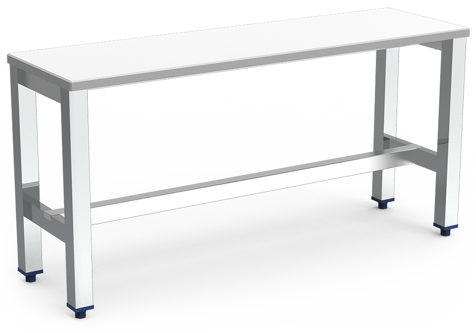 Banc de vestiaire en acier inoxydable et polyéthylène