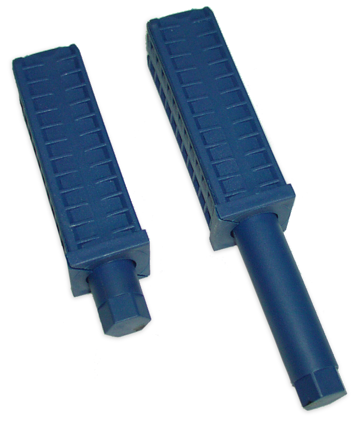 Vérin réglable en plastique bleu à 105 mm