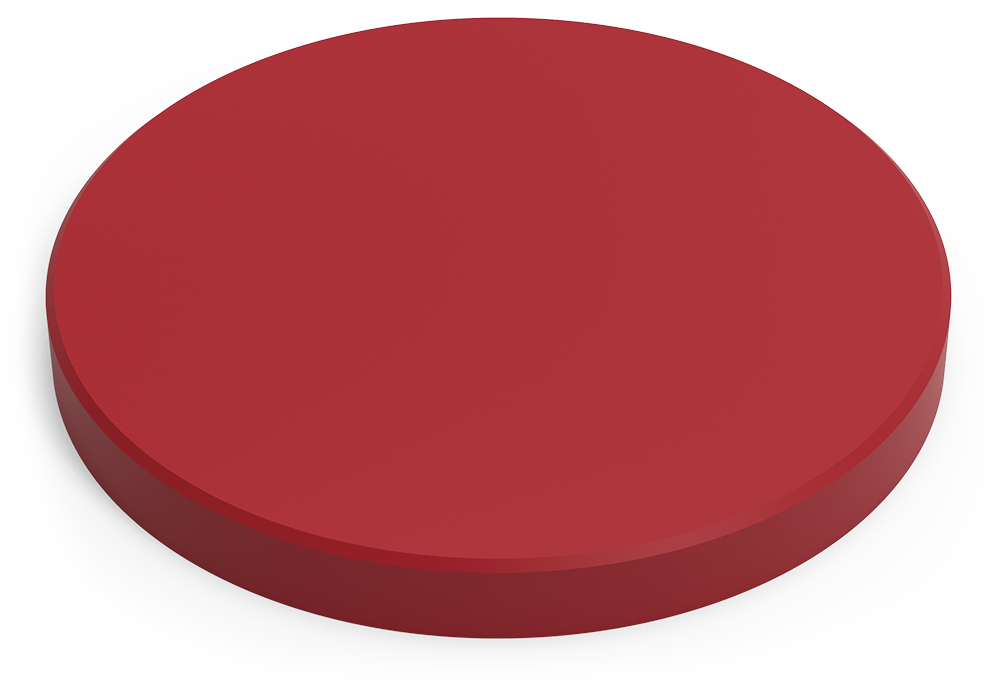 Plaque de découpe ronde de polyéthylène rouge de haute densité P500