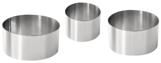 Set de 3 moules à dresser en acier inox