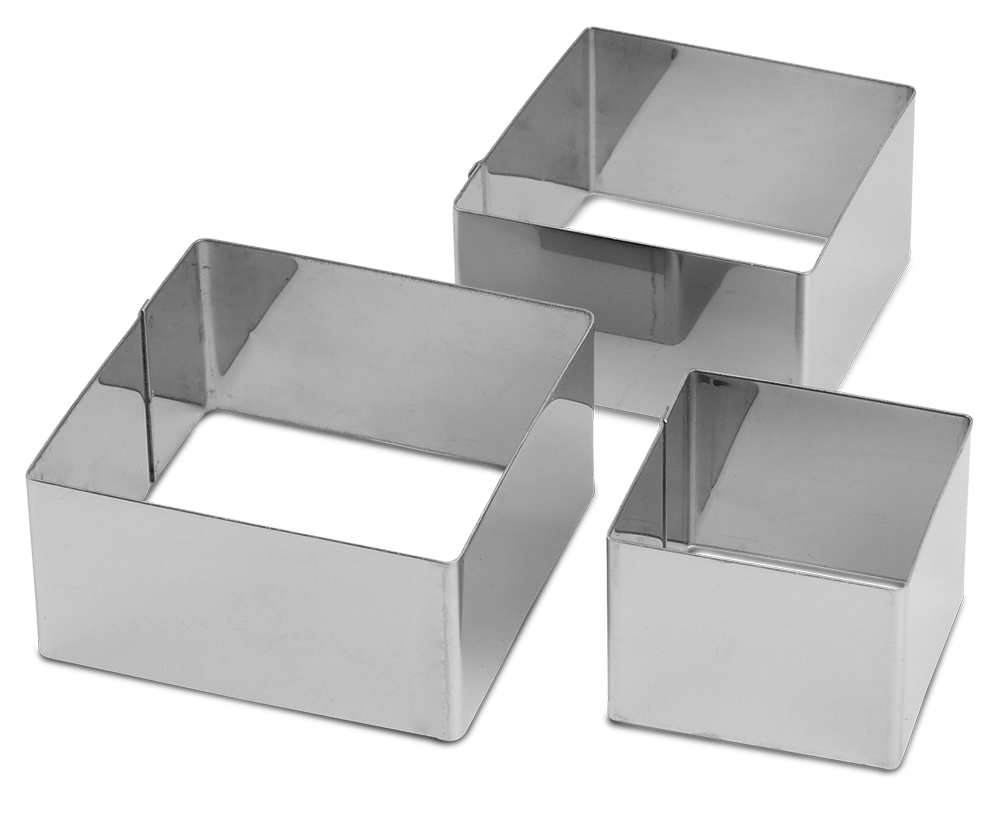 Cercle inox carré pour patisserie