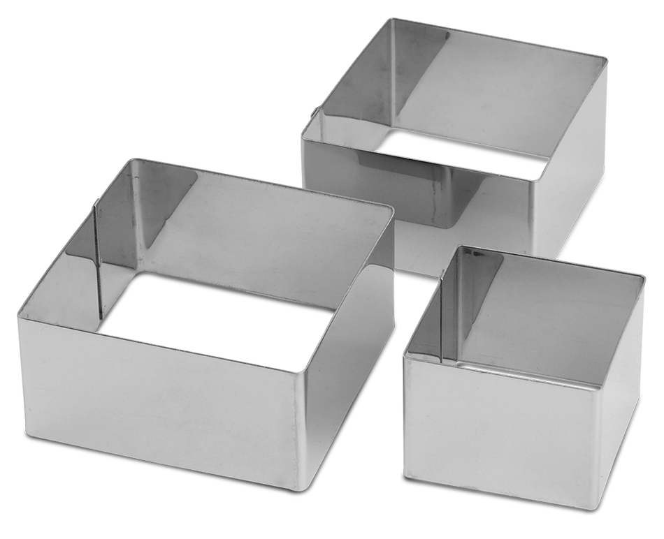 Cercle inox carré pour patisserie