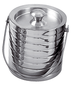 Ice bucket with stainless steel lid