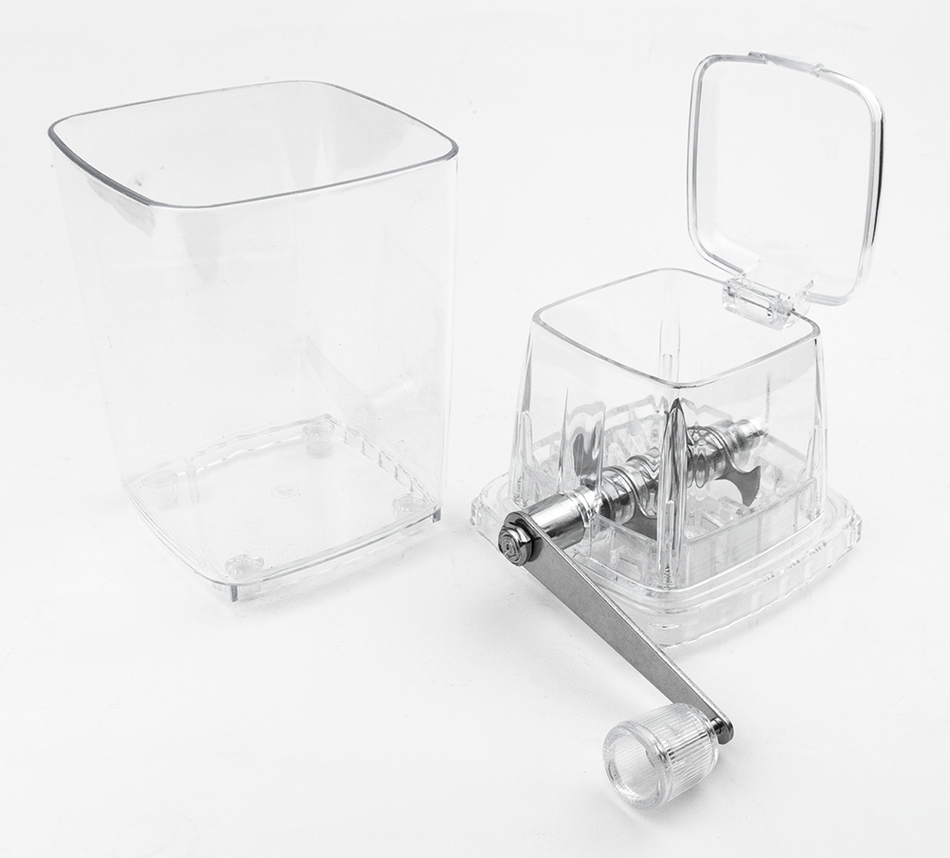 Broyeur à glace en plastique transparent