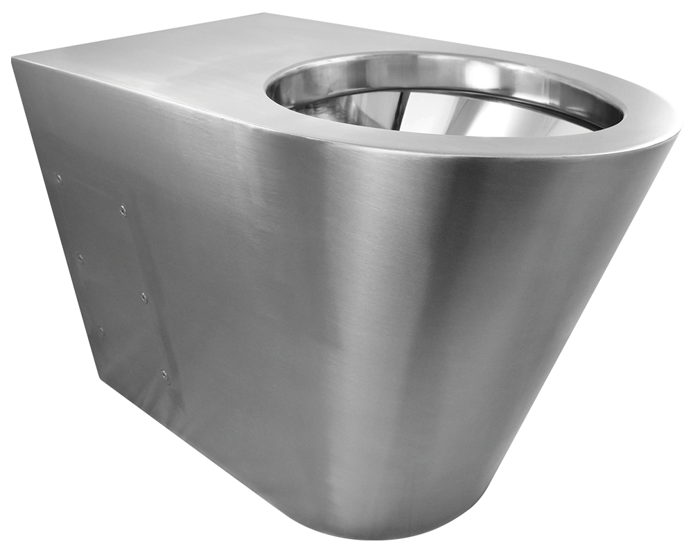Cuvette WC inox déversoir horizontal