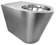Stainless steel WC pan with horizontal outlet