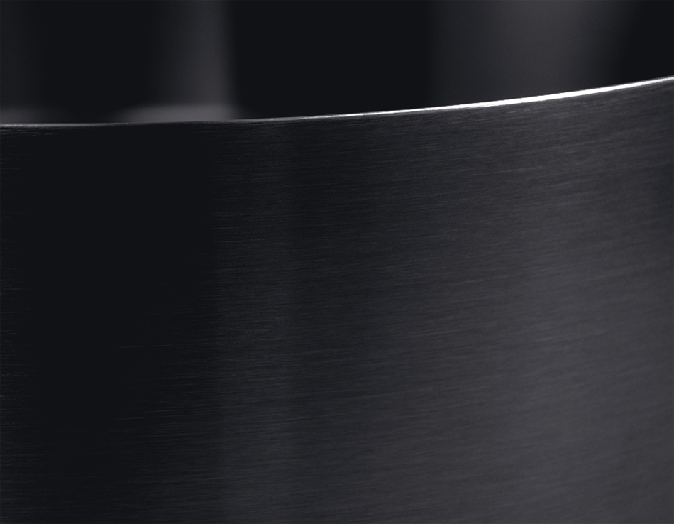 Round countertop washbasin in stainless steel with PVD coating - Black Series