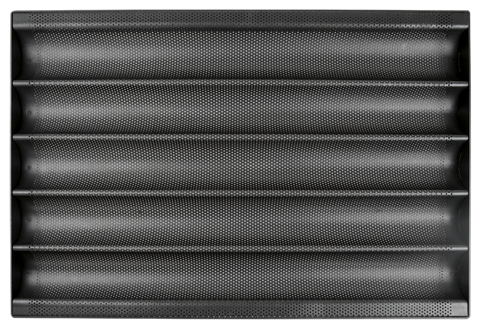 Plateau de boulangerie ondulé en aluminium 600x400 mm.
