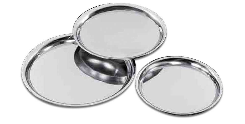 Plateau inox rond de serveur