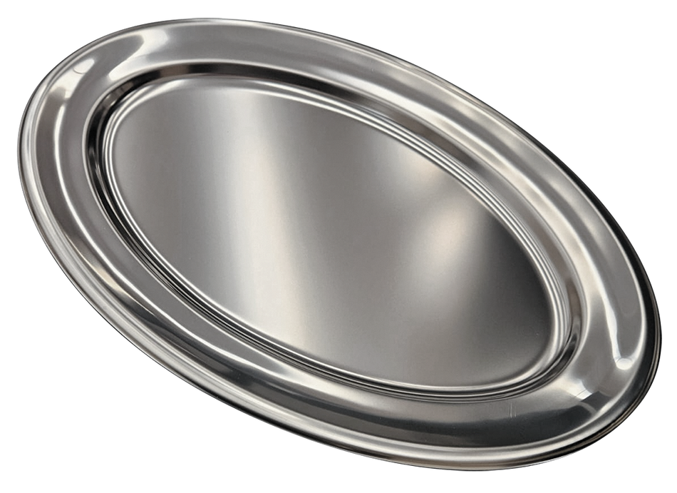 Plateau ovale en acier inoxydable