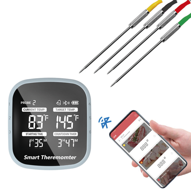 Thermomètre barbecue Bluetooth avec 4 sondes