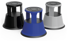 Rolling steel step stool