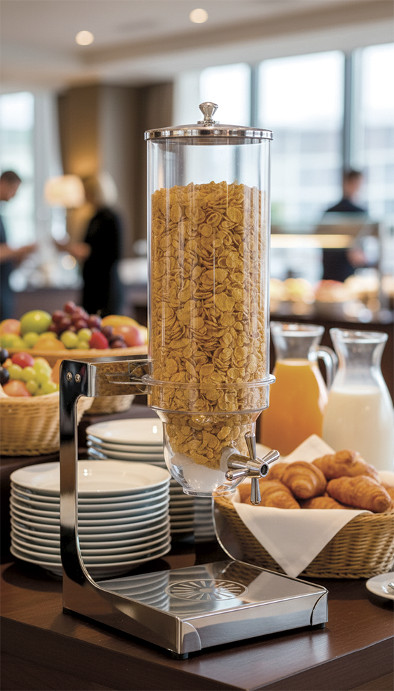 Distributeur professionnel de nourriture sèche par gravité - inox, 3,5 litres