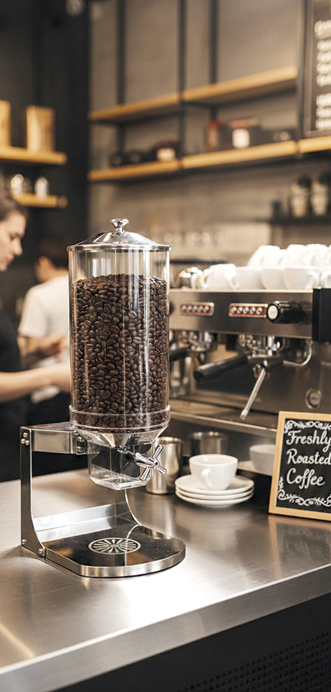 Distributeur professionnel de nourriture sèche par gravité - inox, 8 litres