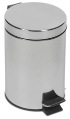 Stainless steel trash can with lid and pedal for toilet