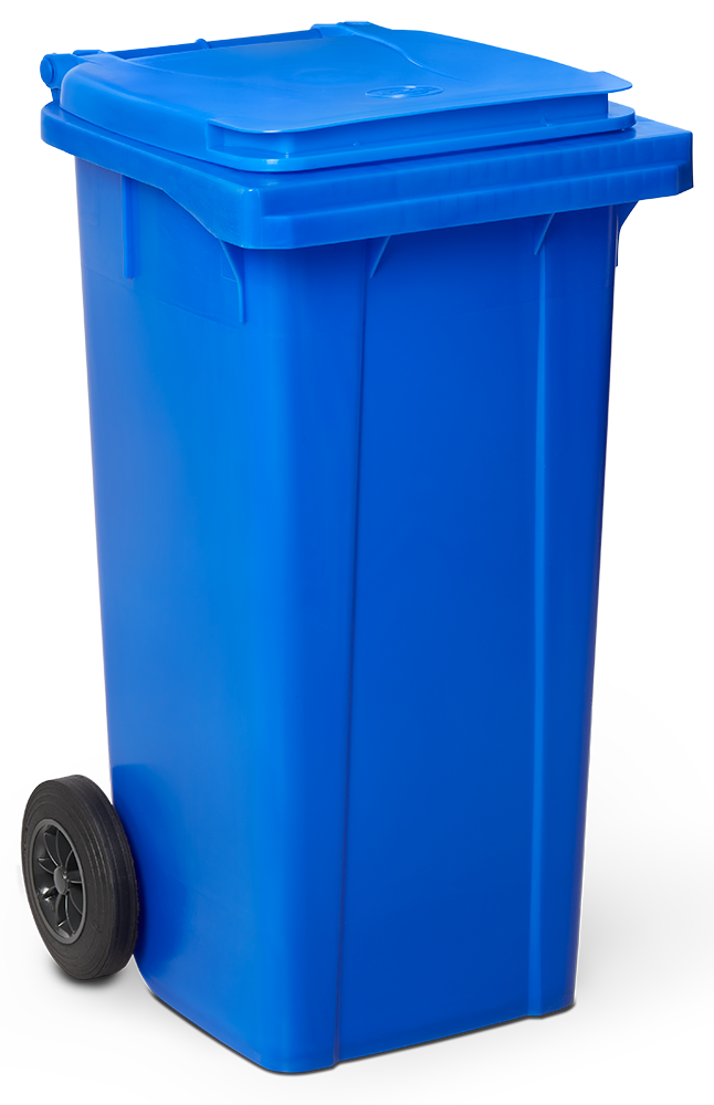 Conteneur à ordures avec couvercleet roulettes dim azul 120 lts.