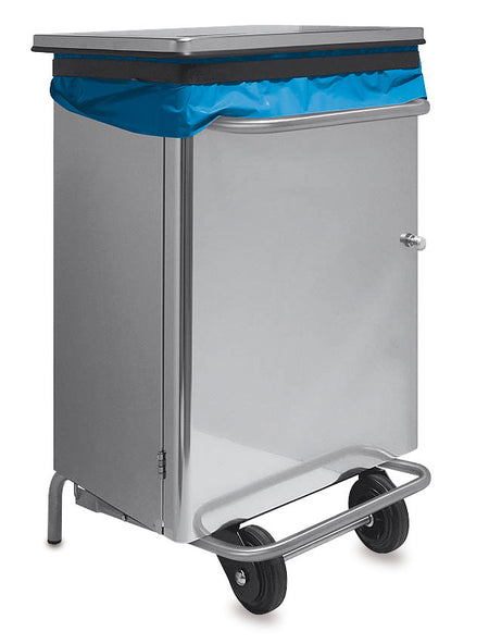 Corbeille à papier inox 70 litres, ouver