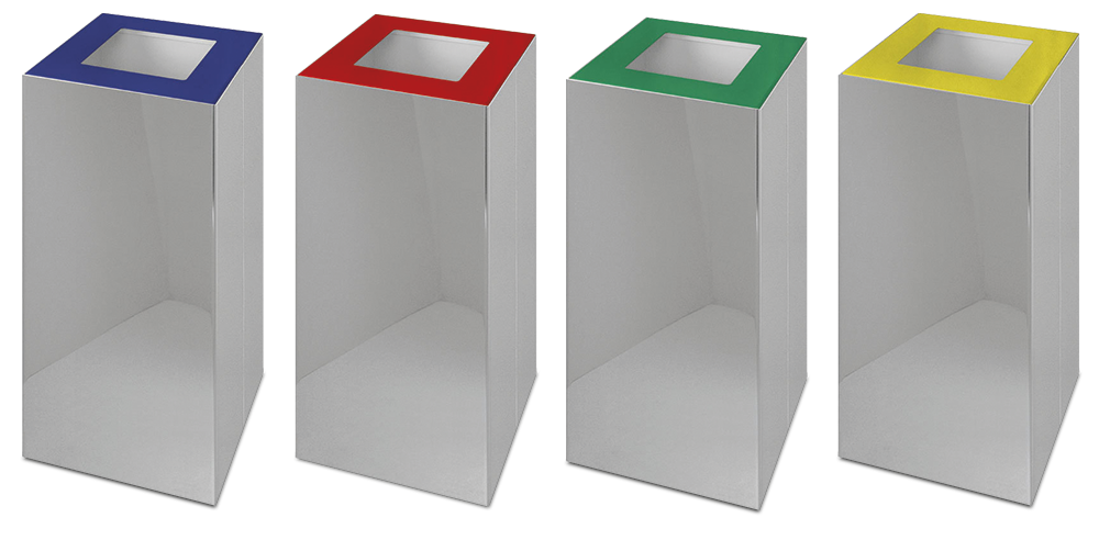 Poubelle de recyclage avec couvercle basculant