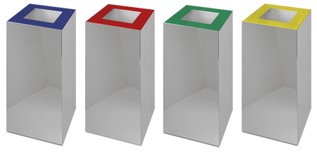 Poubelle de recyclage avec couvercle basculant