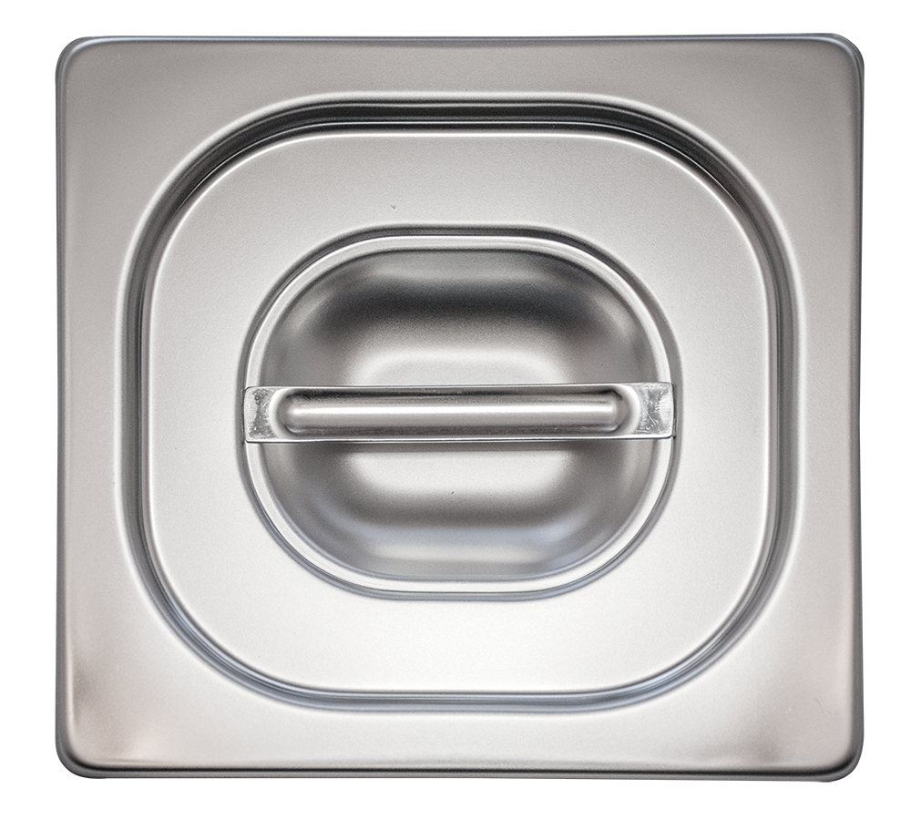 Couvercle inox pour bac gastronorme 1/6