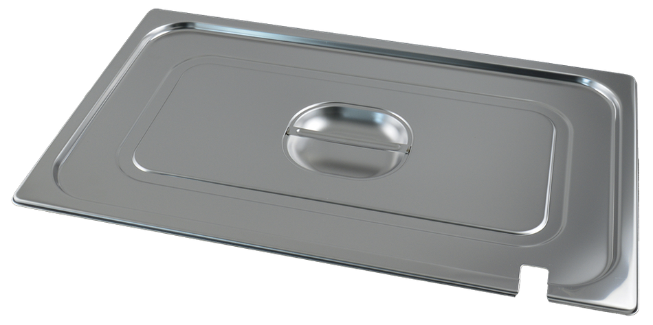 Couvercle en inox pour bac GN 1/1 avec encoche pour louche