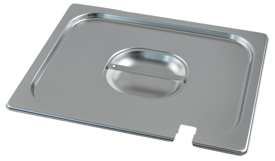 Couvercle en inox pour bac GN 1/2 avec encoche pour louche