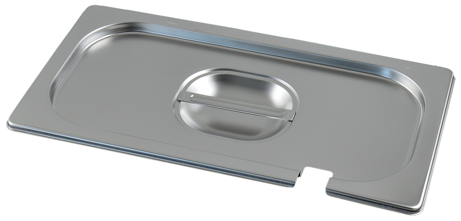 Couvercle en inox pour bac GN 1/3 avec encoche pour louche