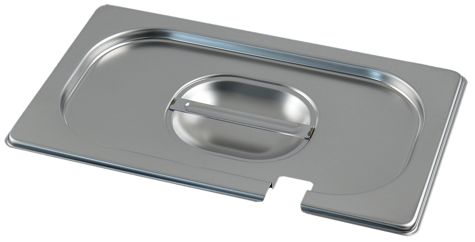 Couvercle en inox pour bac GN 1/4 avec encoche pour louche