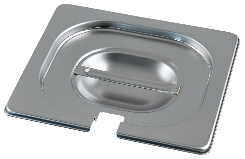 Couvercle en inox pour bac GN 1/6 avec encoche pour louche