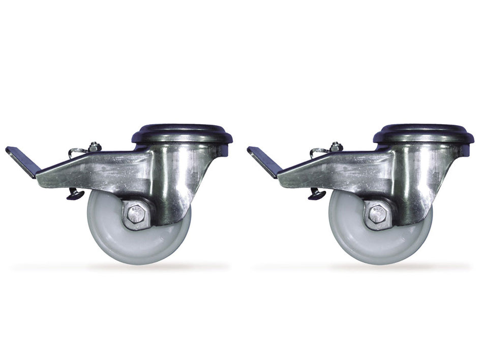 Stainless steel castor with nylon wheel and brake