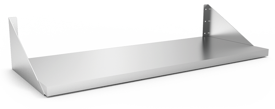 Étagère inox murale avec équerres inversées