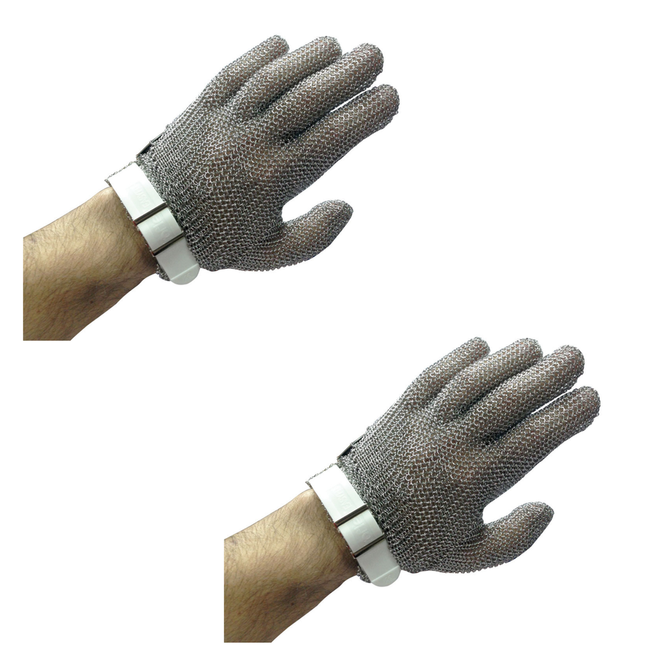 Gant en maille inox à sangle de boucher en packs