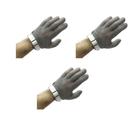 Edelstahl-Kettenhandschuh mit Metzgergurt im Pack