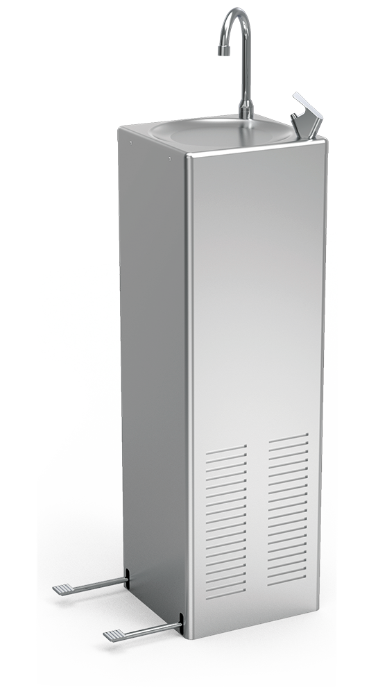 Cold+ refrigerated standing water fountain with pedal | Lioninox