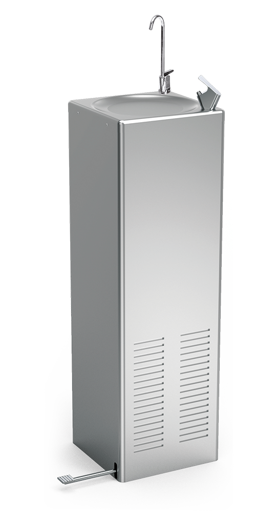 Cold+ refrigerated standing water fountain with pedal | Lioninox