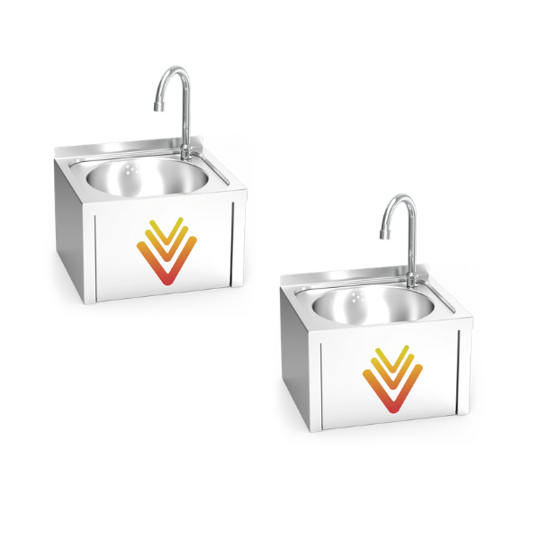 Lave-mains mural commande au genou poussoir occulte - Packs de 2, 8, 18, 52 ou 104 unités pour distributeurs